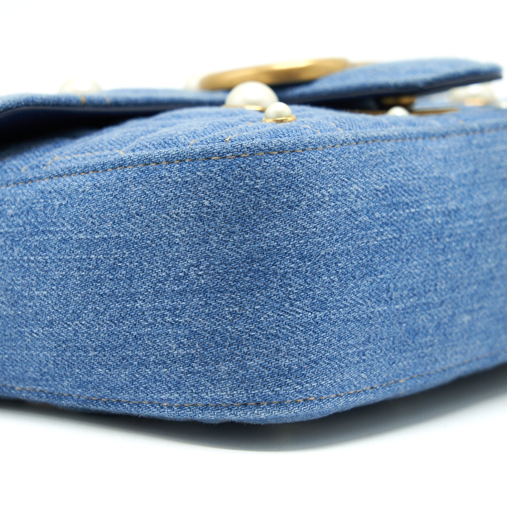 GUCCI MINI MARMONT BAG DENIM WITH PEARL