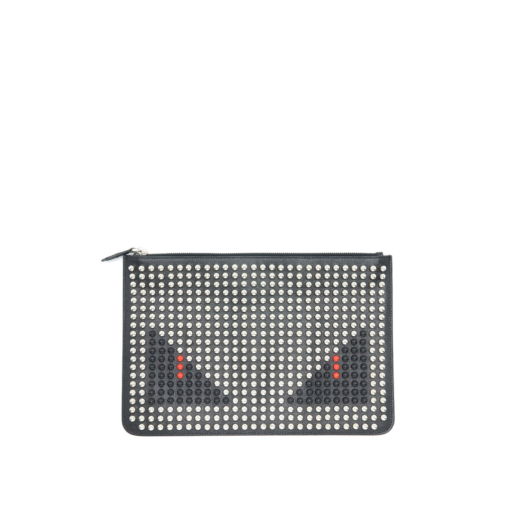 FENDI STUDDED UNISEX MONSTER CLUTCH