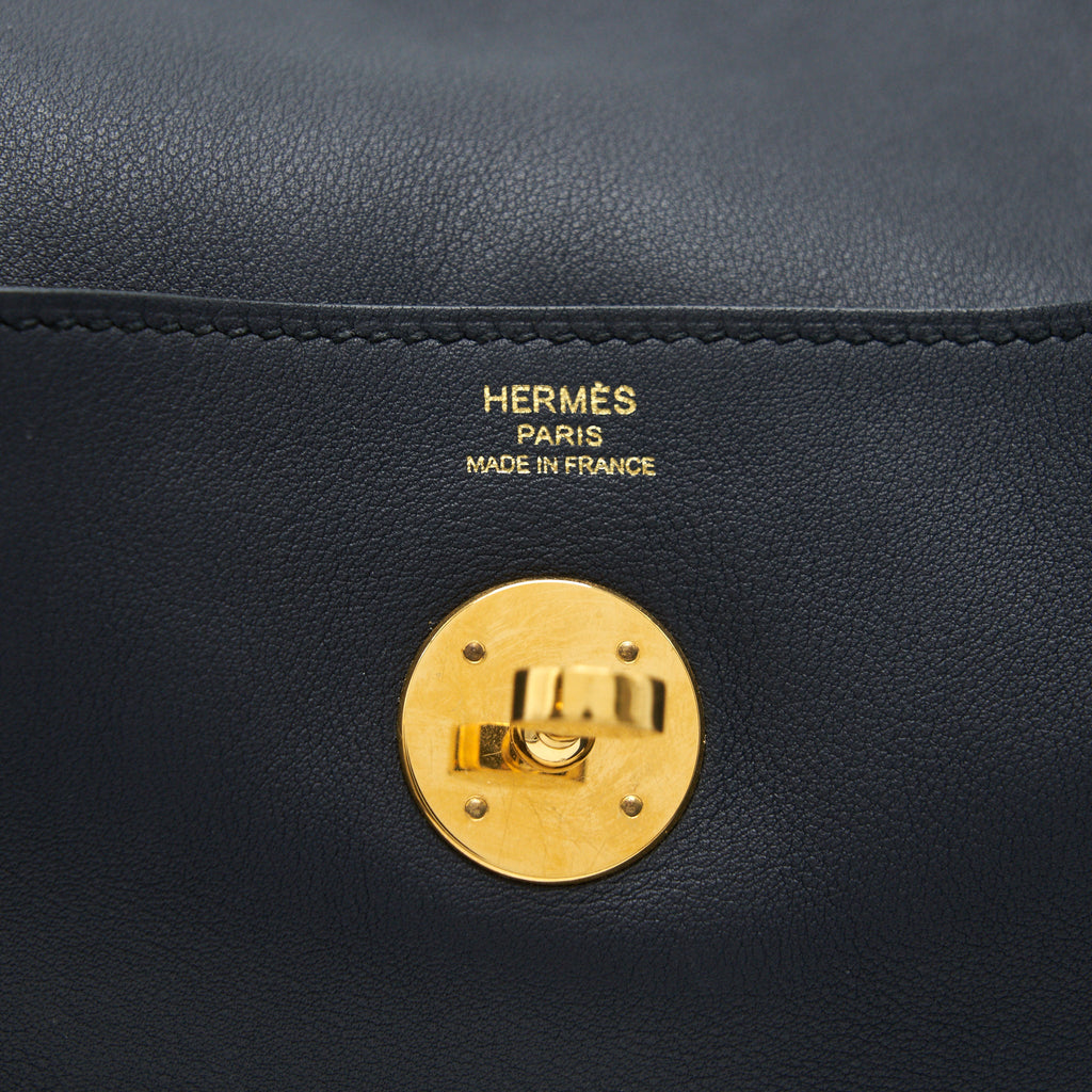 HERMES LINDY 26 SWIFT NAVY AND ORANGE GHW