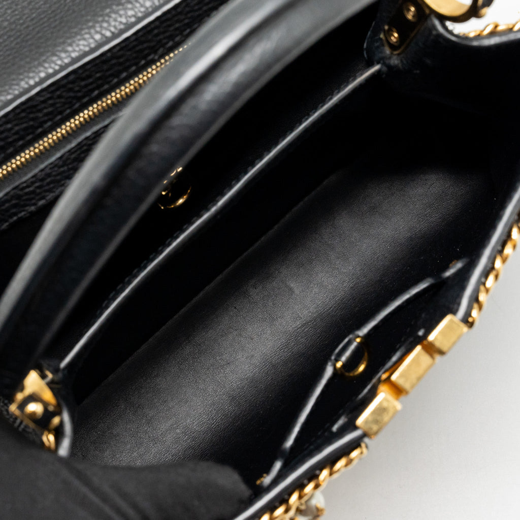 LOUIS VUITTON CAPUCINES MM CALFSKIN BLACK GHW