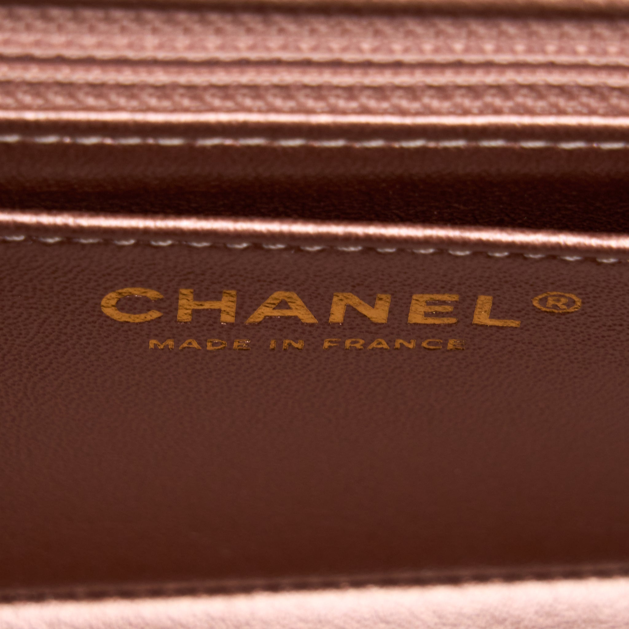 CHANEL MINI 2.55 REISSUE FLAP BAG CALFSKIN METALLIC PINK BRUSHED GOLD (MICROCHIP)