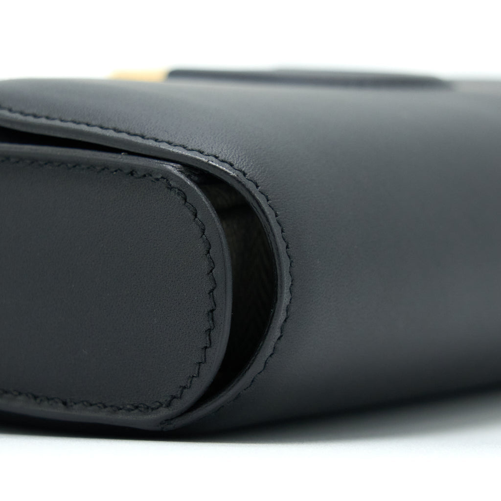 HERMES CHERCHE MIDI CLUTCH BAG MONSIEUR BLACK GHW