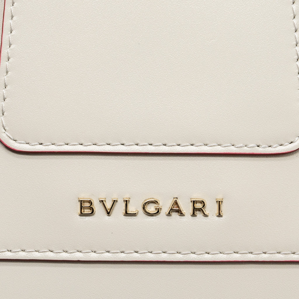 BVLGARI TOP HANDLE SERPENTI BAG CALFSKIN WHITE / RED LGHW