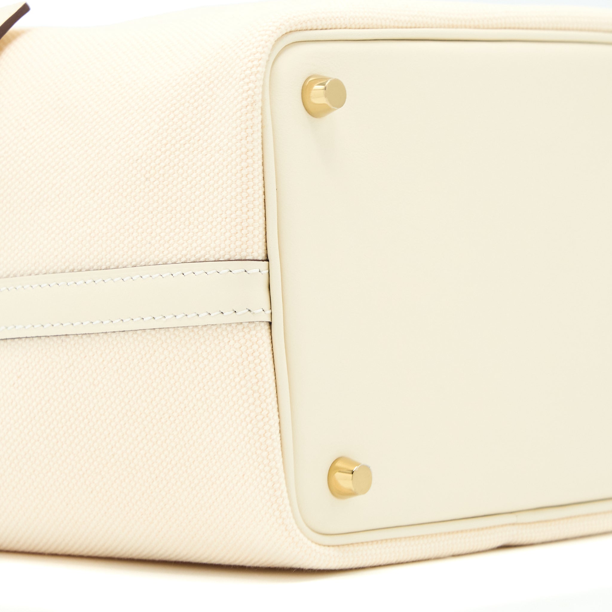 HERMES PICOTIN CARGO 18 SWIFT/TOILE CANVAS ECRU/NATA GHW