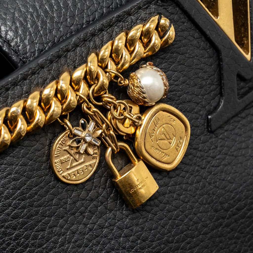 LOUIS VUITTON CAPUCINES MM CALFSKIN BLACK GHW