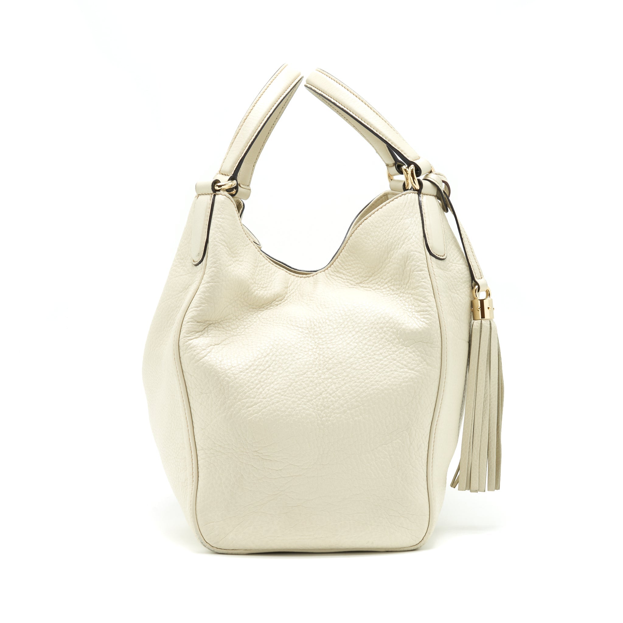 GUCCI GG DISCO TOTE BAG WHITE GHW