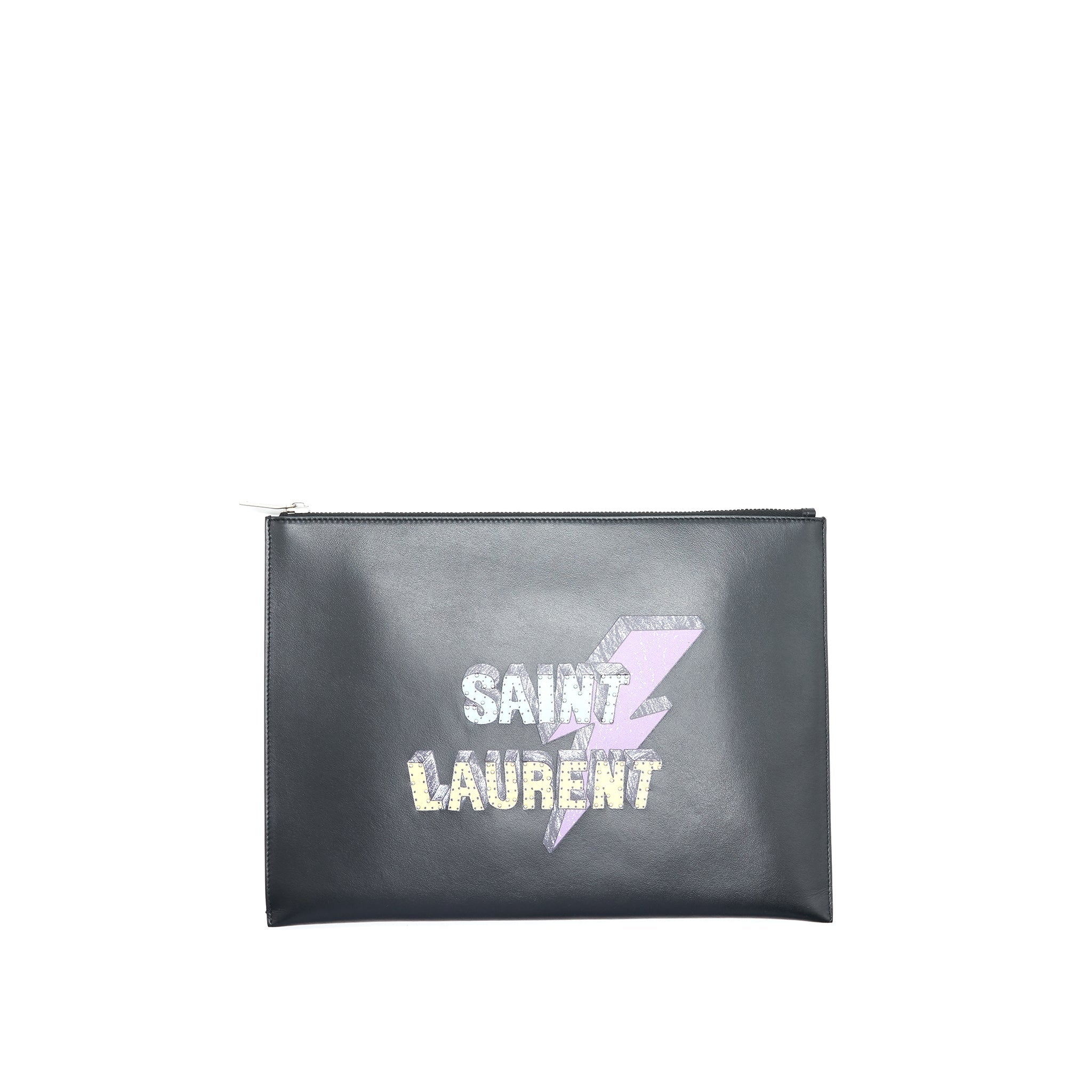 SAINT LAUREN PRINTED CLUTCH BLACK