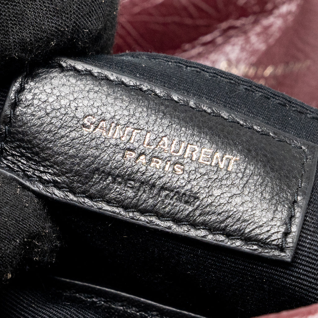 SAINT LAURENT NIKI MEDIUM LEATHER DARK RED RUTHENIUM HARDWARE