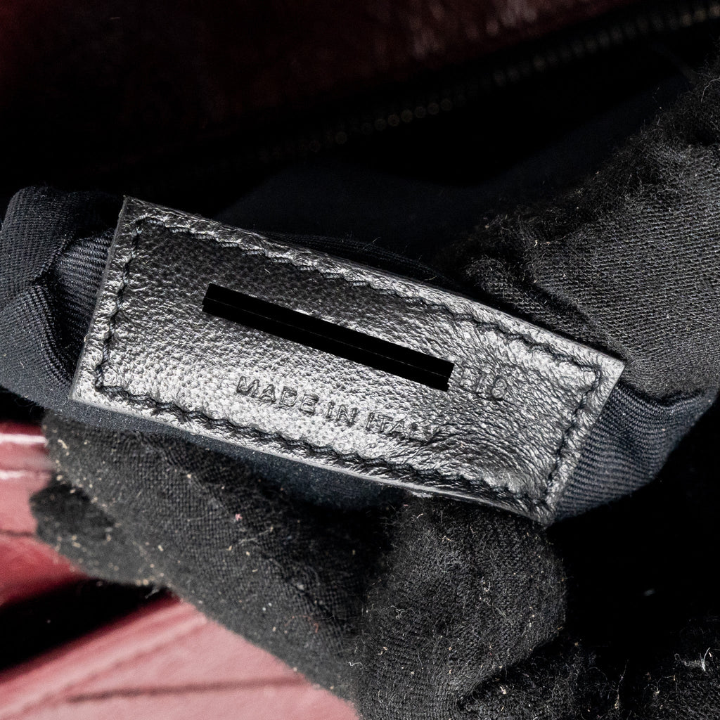 SAINT LAURENT NIKI MEDIUM LEATHER DARK RED RUTHENIUM HARDWARE