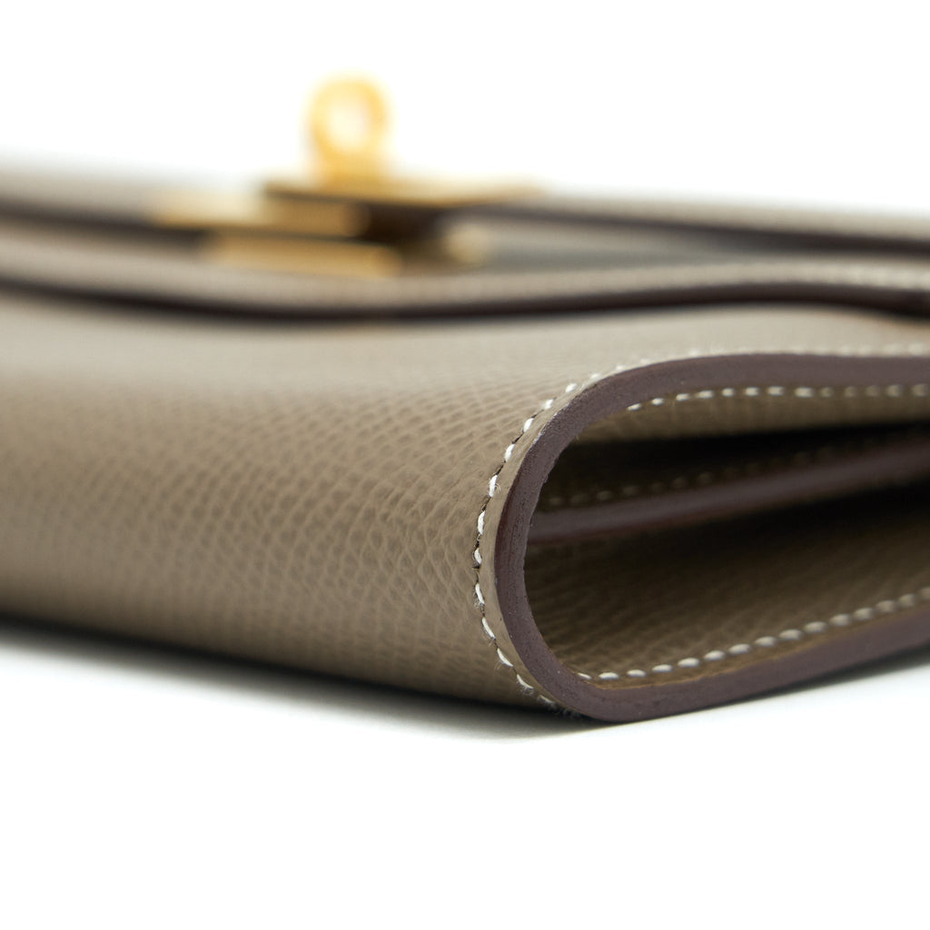 HERMES KELLY LONG WALLET ETOUPE GHW