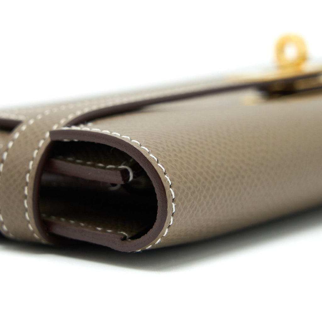 HERMES KELLY LONG WALLET ETOUPE GHW