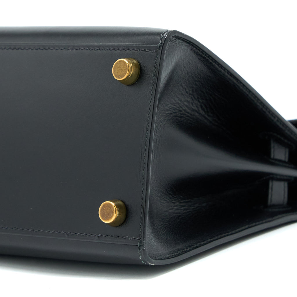 HERMES VINTAGE KELLY 20 BOX BLACK GHW