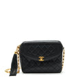 CHANEL VINTAGE CAMERA BAG LAMBSKIN BLACK GHW