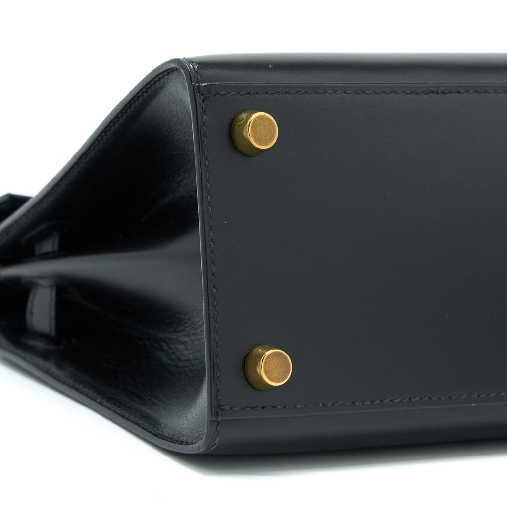 HERMES VINTAGE KELLY 20 BOX BLACK GHW