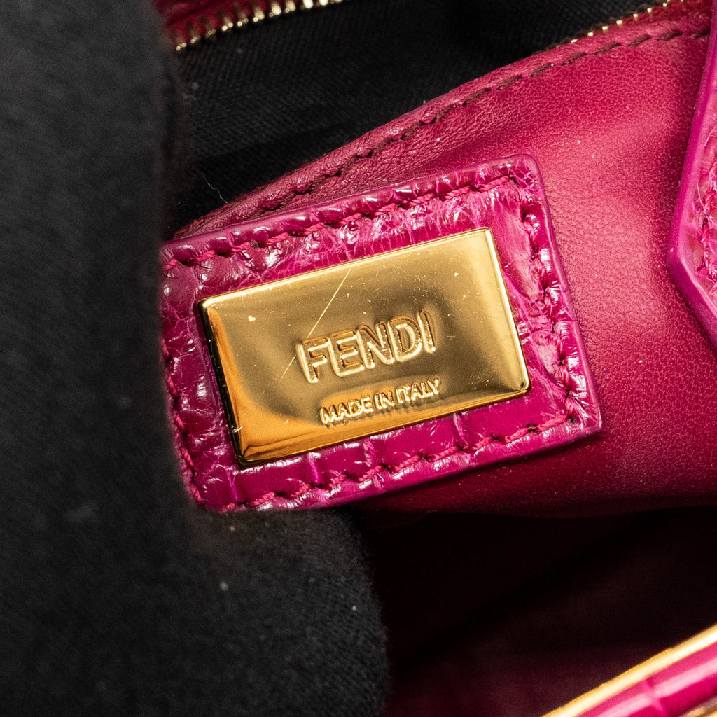 FENDI MINI PEEKABOO BAG CROCODILE PINK GHW