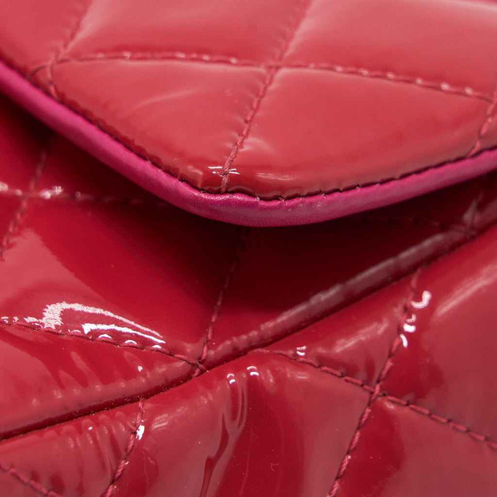 CHANEL MINI RECTANGULAR FLAP BAG PATENT PINK SHW
