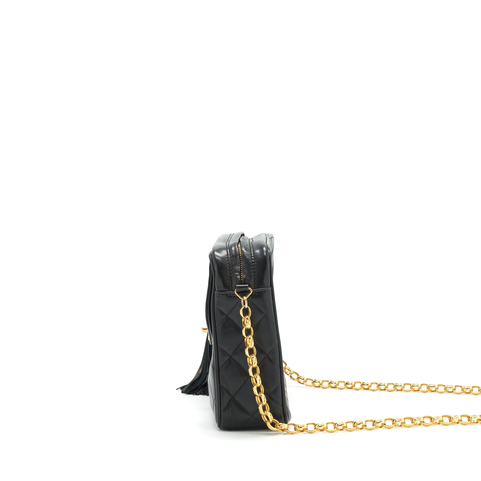 CHANEL VINTAGE CAMERA BAG LAMBSKIN BLACK GHW