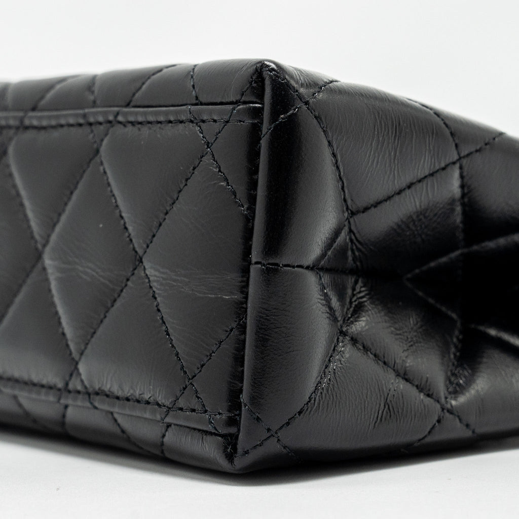 CHANEL MINI KELLY SHOPPING TOTE BAG CALFSKIN BLACK GHW (MICROCHIP)