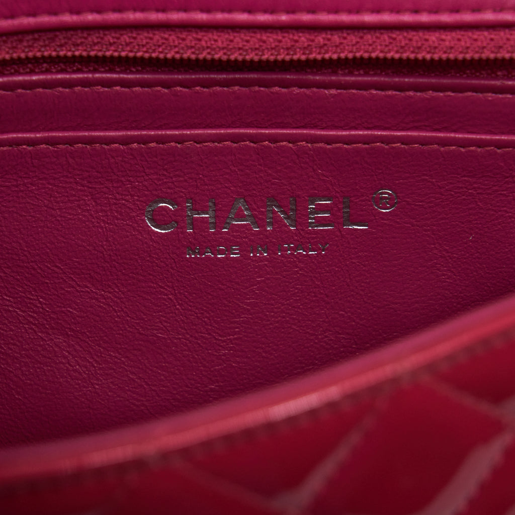 CHANEL MINI RECTANGULAR FLAP BAG PATENT PINK SHW