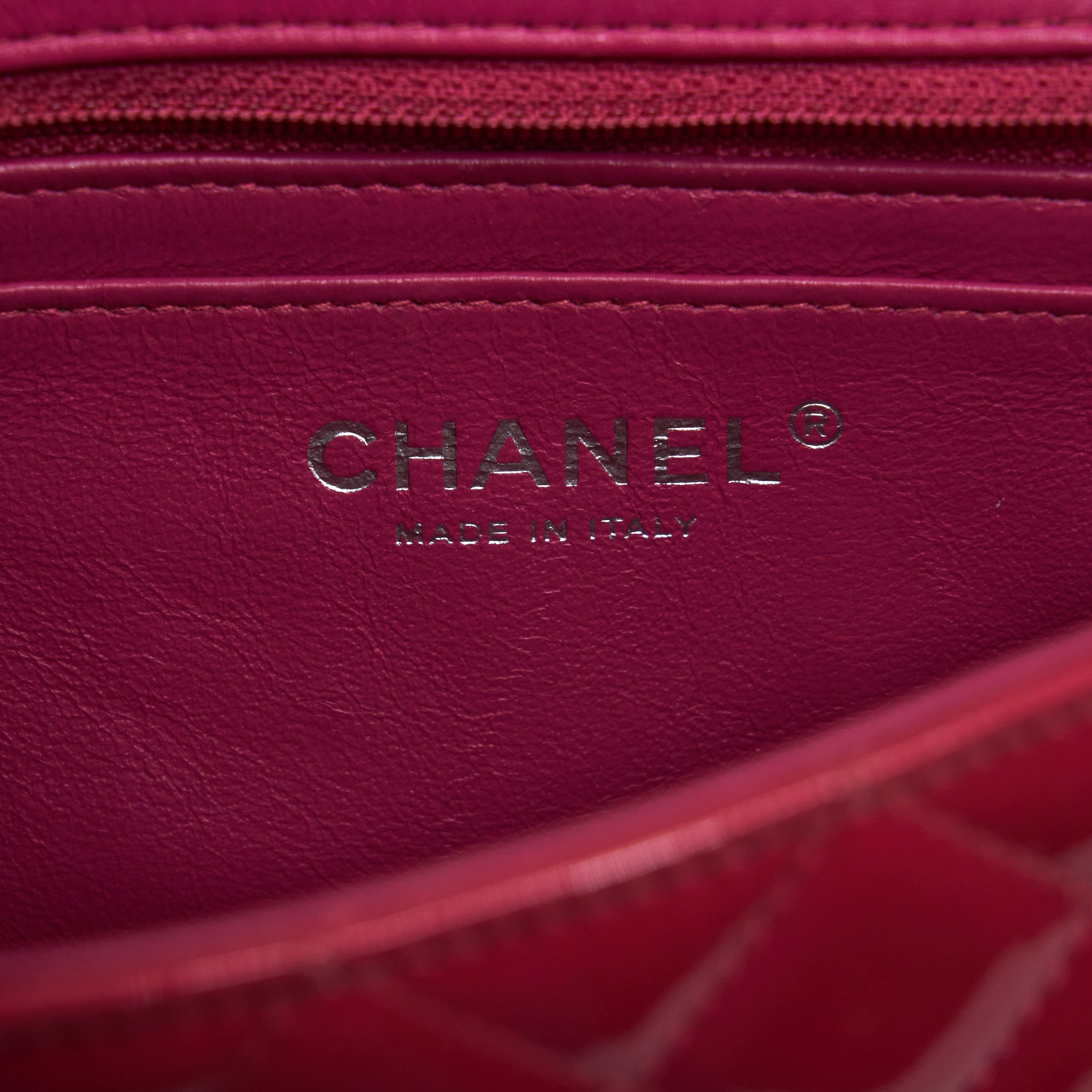 CHANEL MINI RECTANGULAR FLAP BAG PATENT PINK SHW