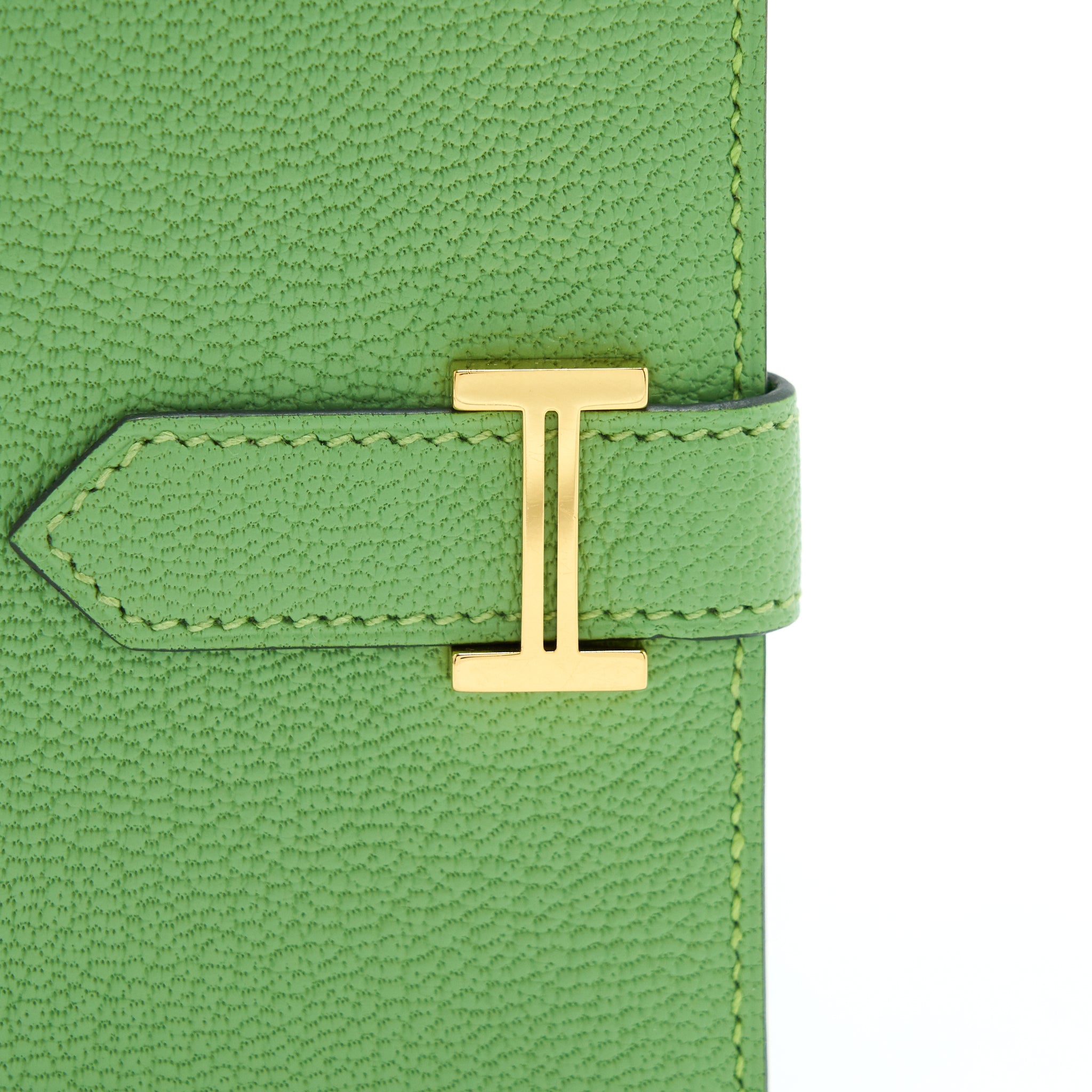 HERMES BEARN CARD HOLDER VERT CRIQUET GHW