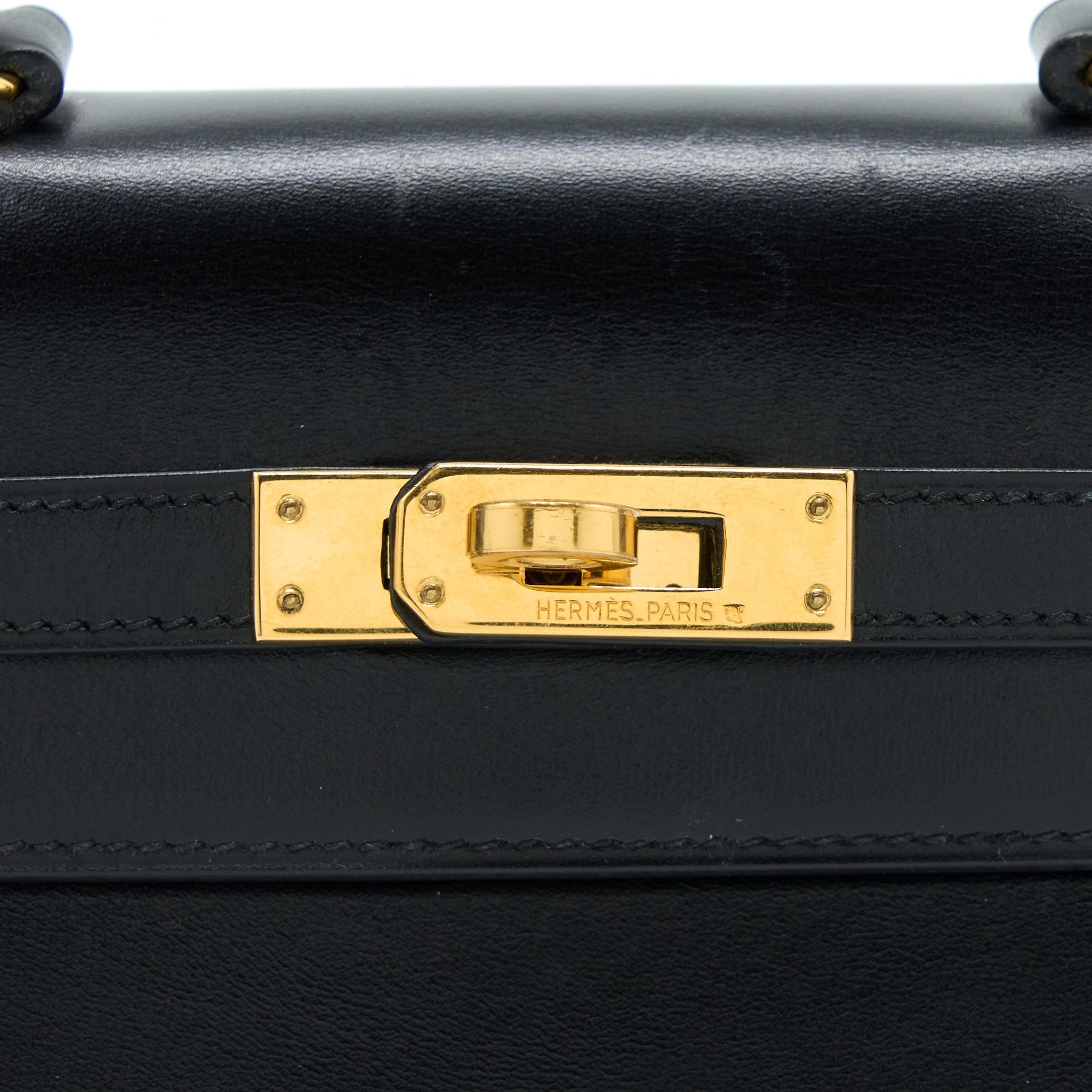 HERMES VINTAGE KELLY 20 BOX BLACK GHW