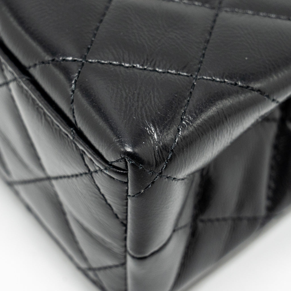 CHANEL MINI KELLY SHOPPING TOTE BAG CALFSKIN BLACK GHW (MICROCHIP)
