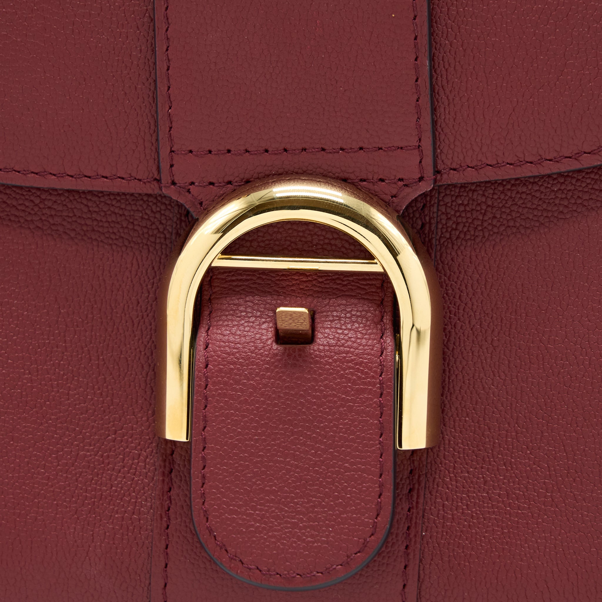 DELVAUX MINI BRILLIANT BAG GRAINED CALFSKIN BURGUNDY GHW