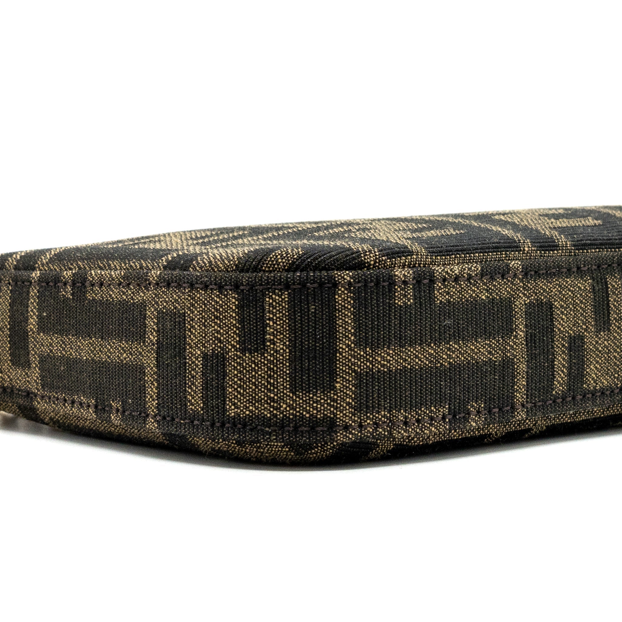 FENDI BAGUETTE POUCH BROWN JACQUARD FF FABRIC GHW