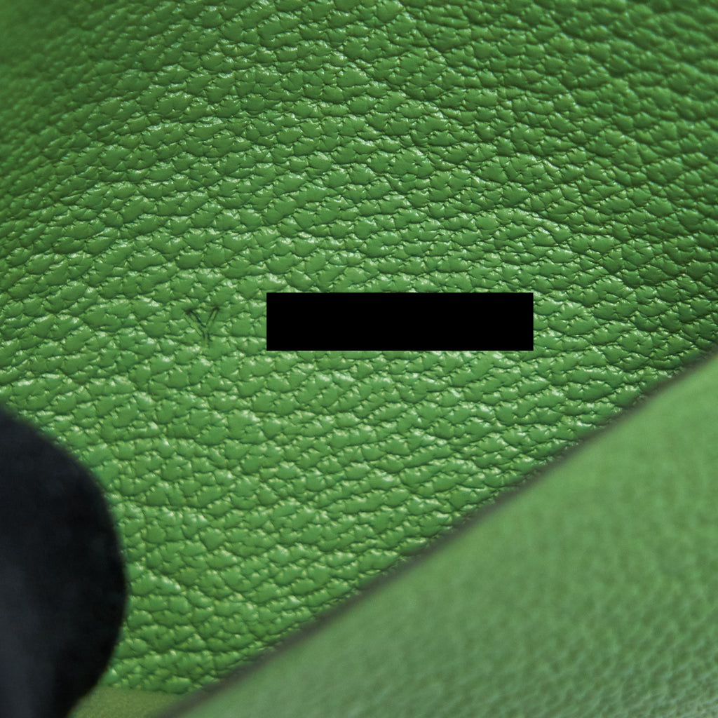 HERMES BEARN CARD HOLDER VERT CRIQUET GHW