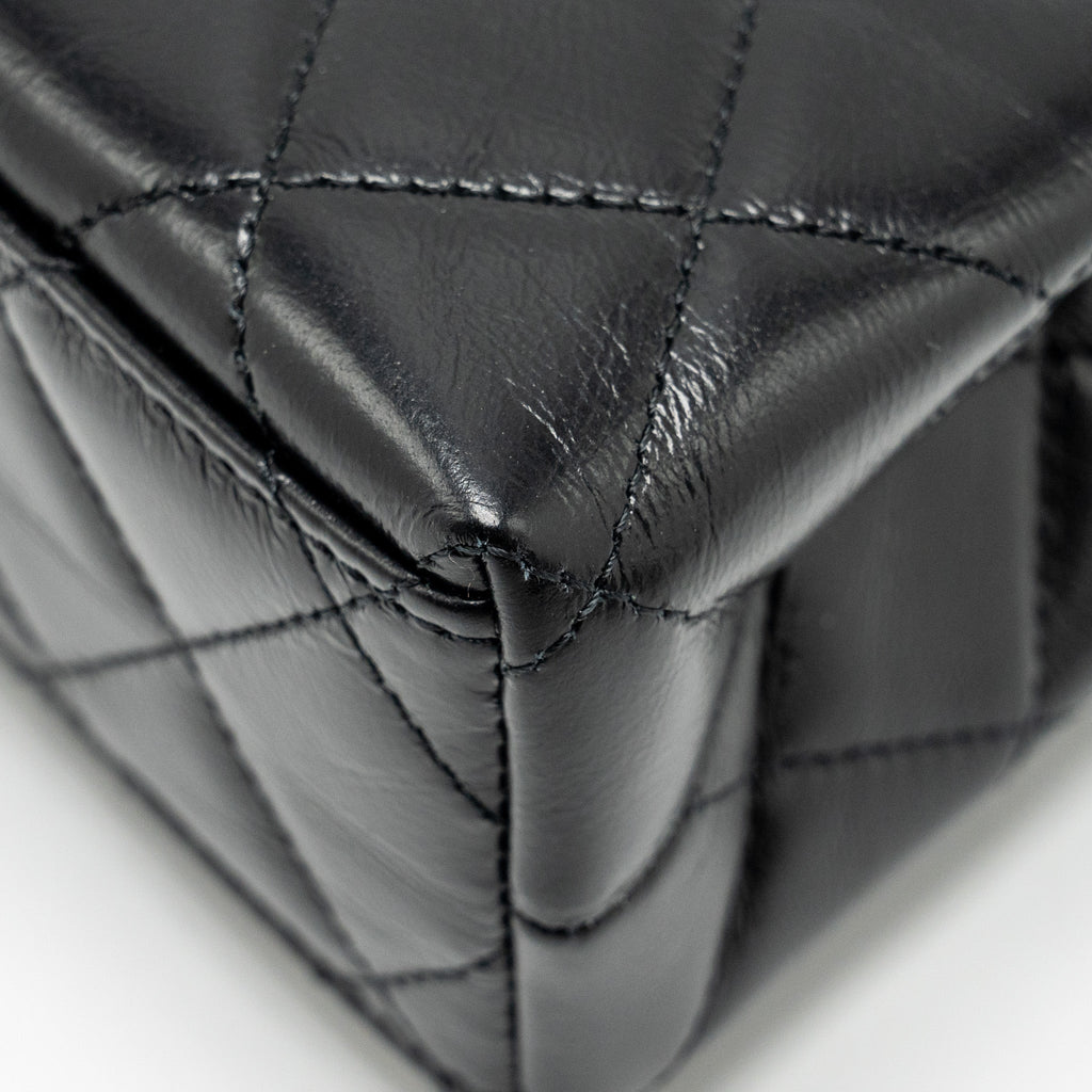 CHANEL MINI KELLY SHOPPING TOTE BAG CALFSKIN BLACK GHW (MICROCHIP)