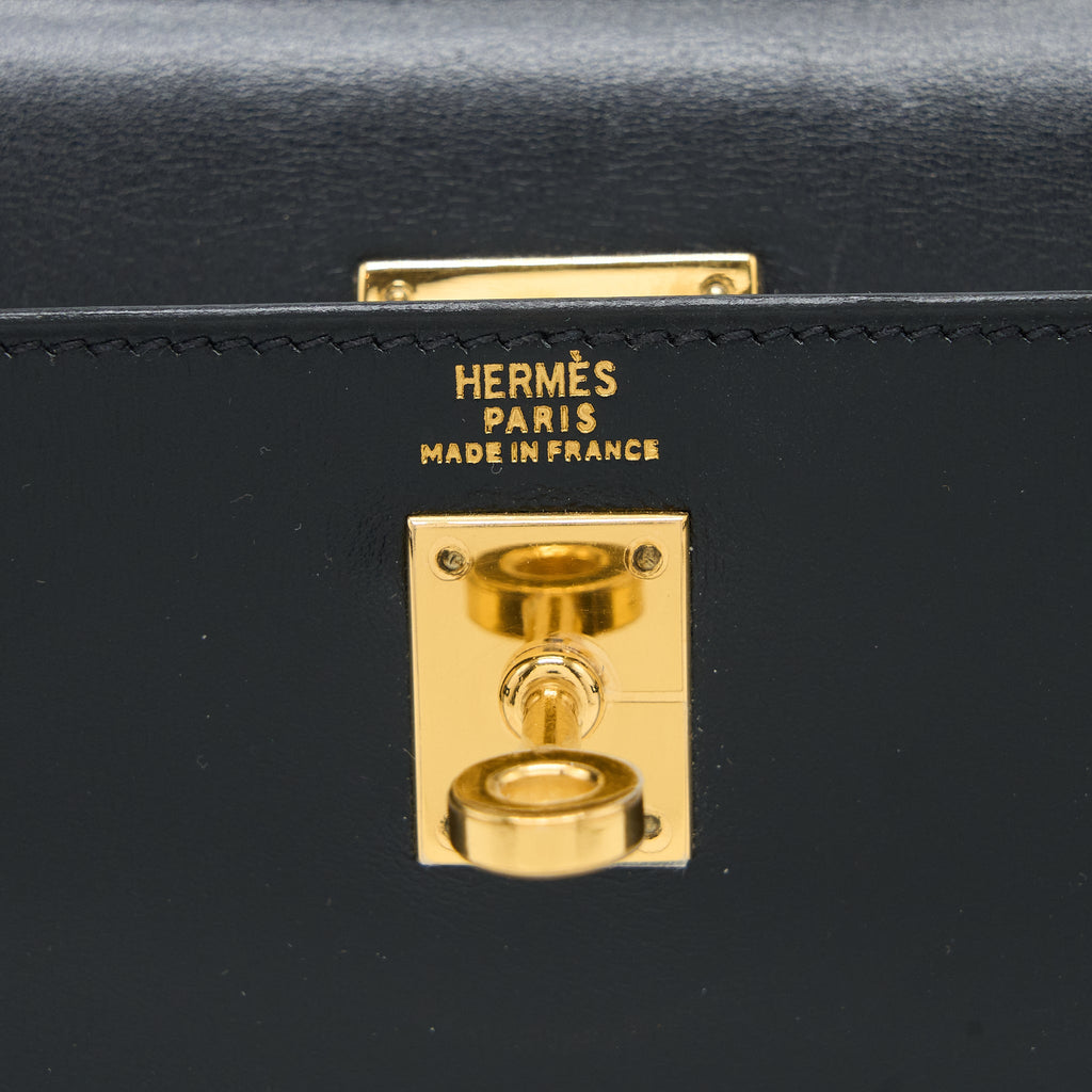HERMES VINTAGE KELLY 20 BOX BLACK GHW