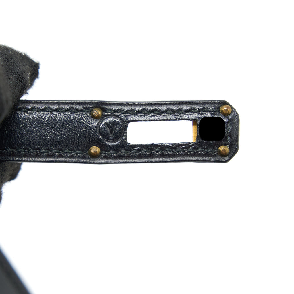 HERMES VINTAGE KELLY 20 BOX BLACK GHW