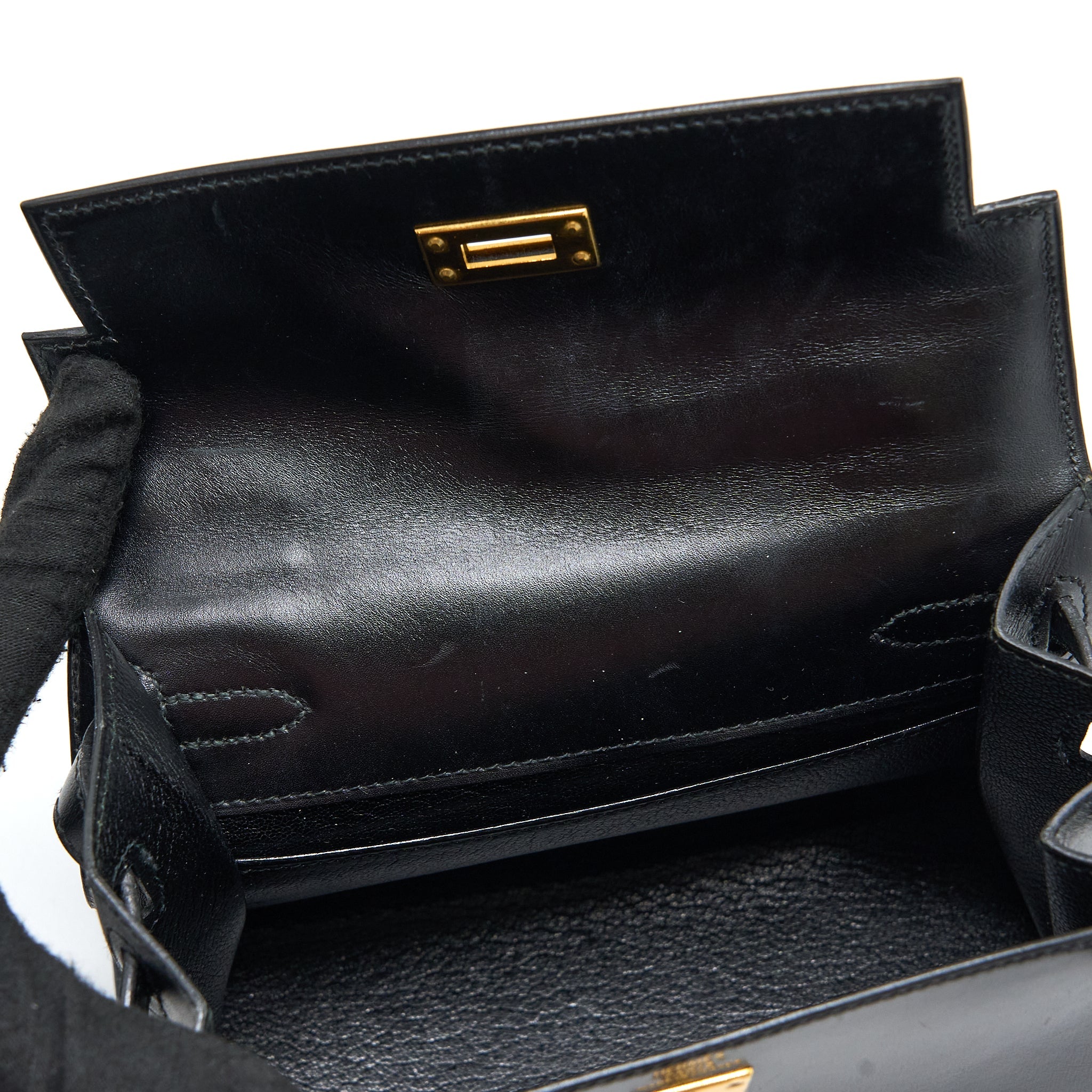 HERMES VINTAGE KELLY 20 BOX BLACK GHW