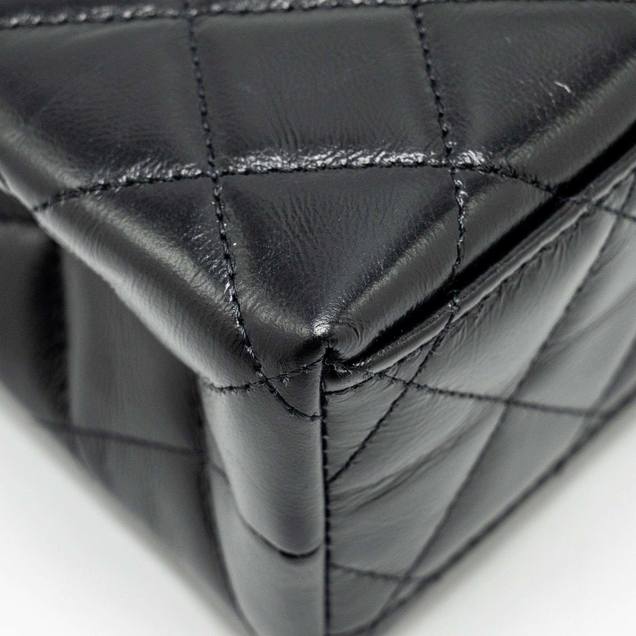 CHANEL MINI KELLY SHOPPING TOTE BAG CALFSKIN BLACK GHW (MICROCHIP)