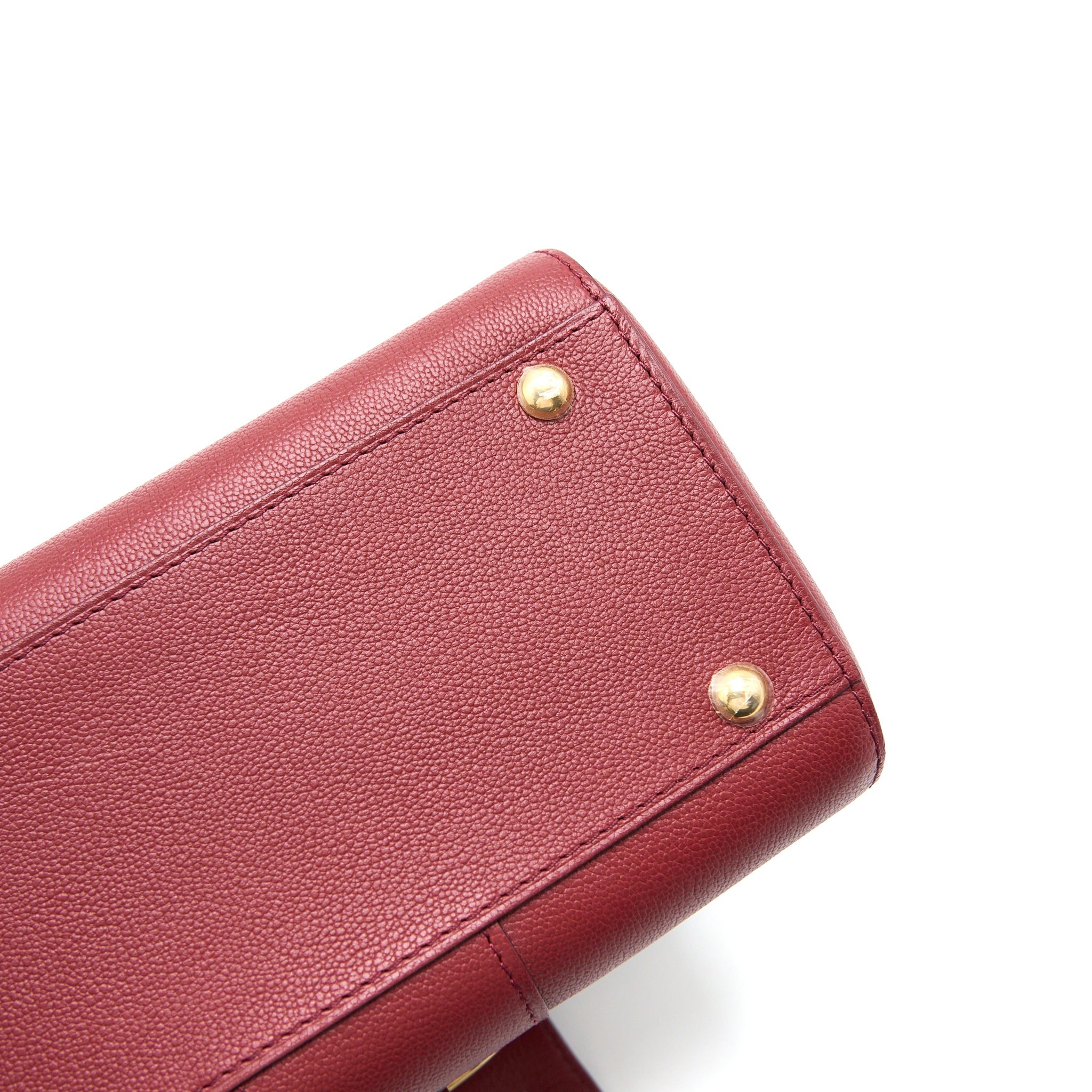 DELVAUX MINI BRILLIANT BAG GRAINED CALFSKIN BURGUNDY GHW