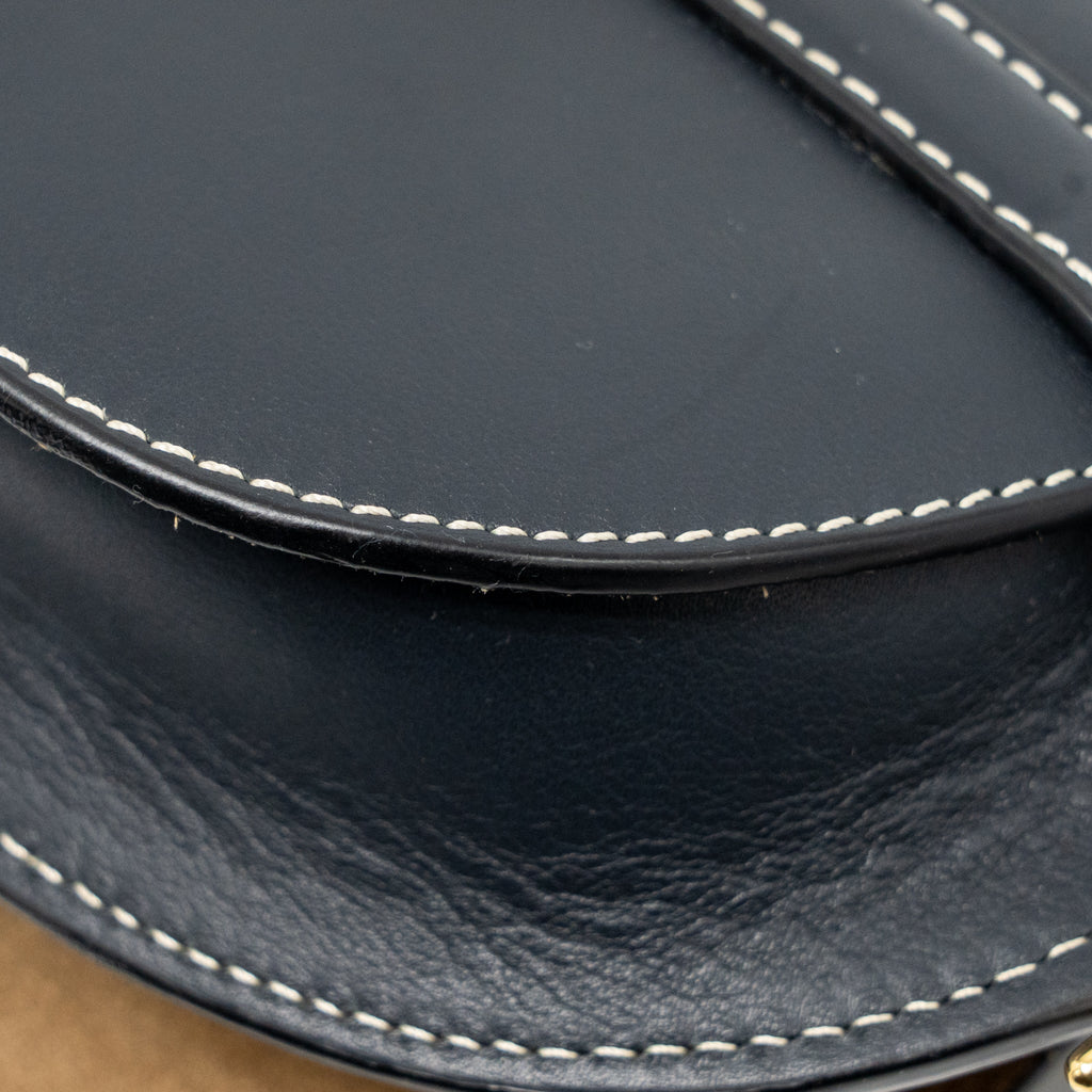 LOEWE MINI GATE BAG CALFSKIN DARK BLUE GHW