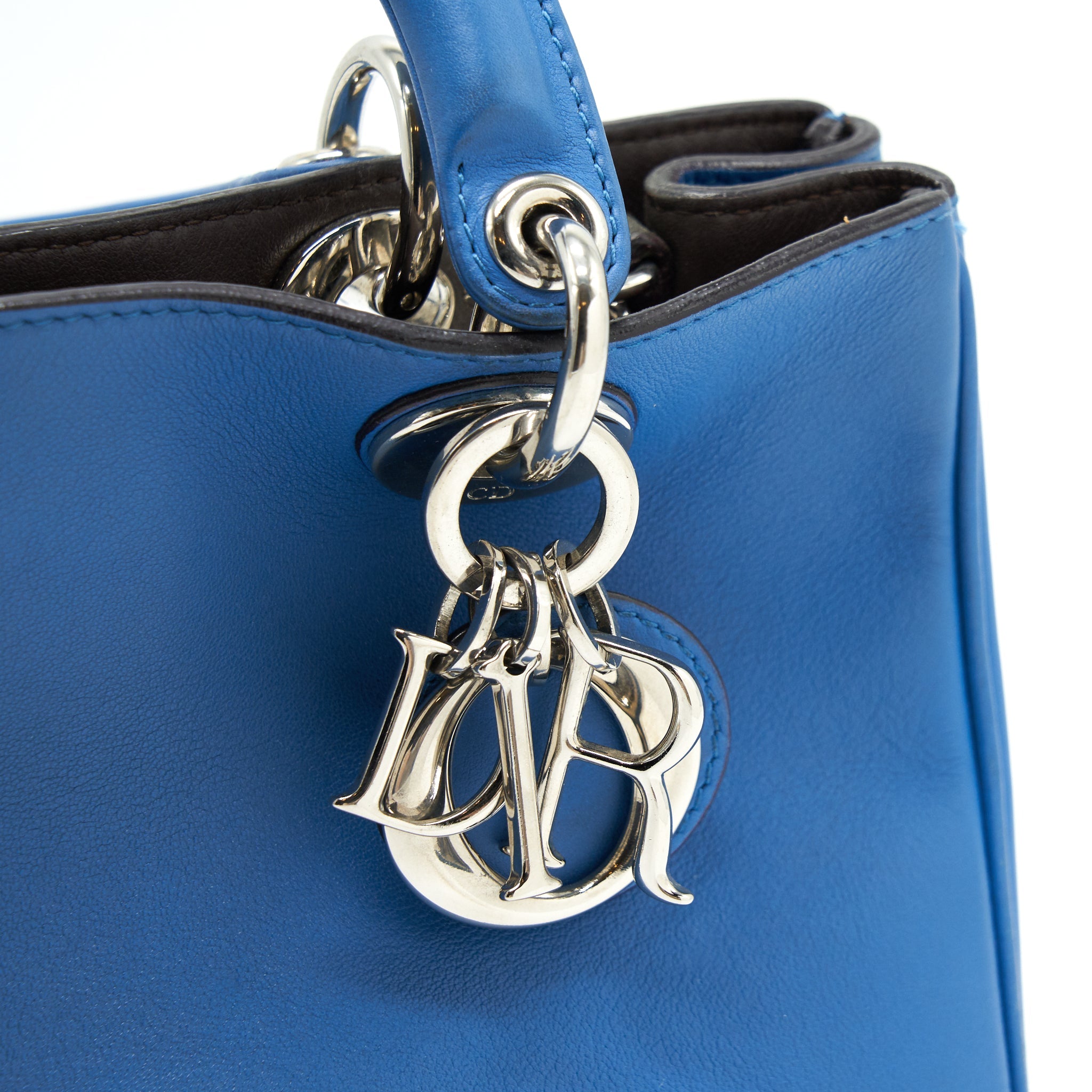 DIOR MINI DIORISSIMO BAG BLUE/ BROWN WITH SHW