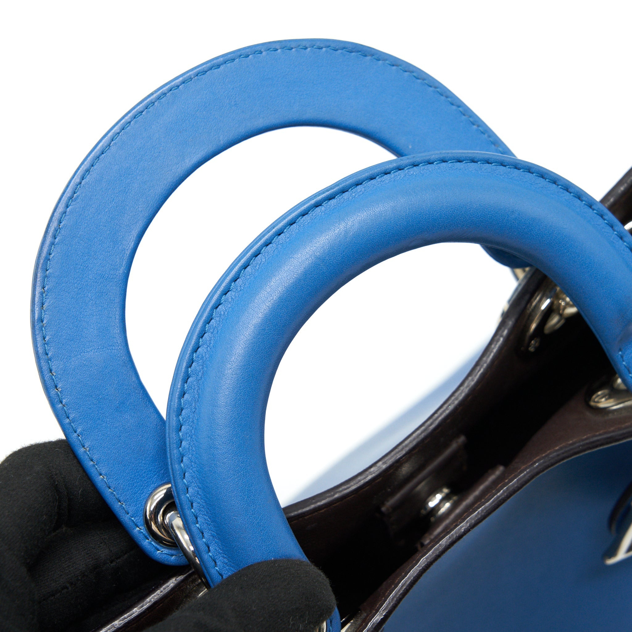 DIOR MINI DIORISSIMO BAG BLUE/ BROWN WITH SHW