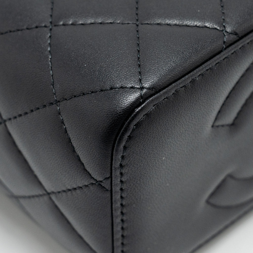 CHANEL TOP HANDLE LONG VANITY CASE LAMBSKIN BLACK SHW (MICROCHIP)