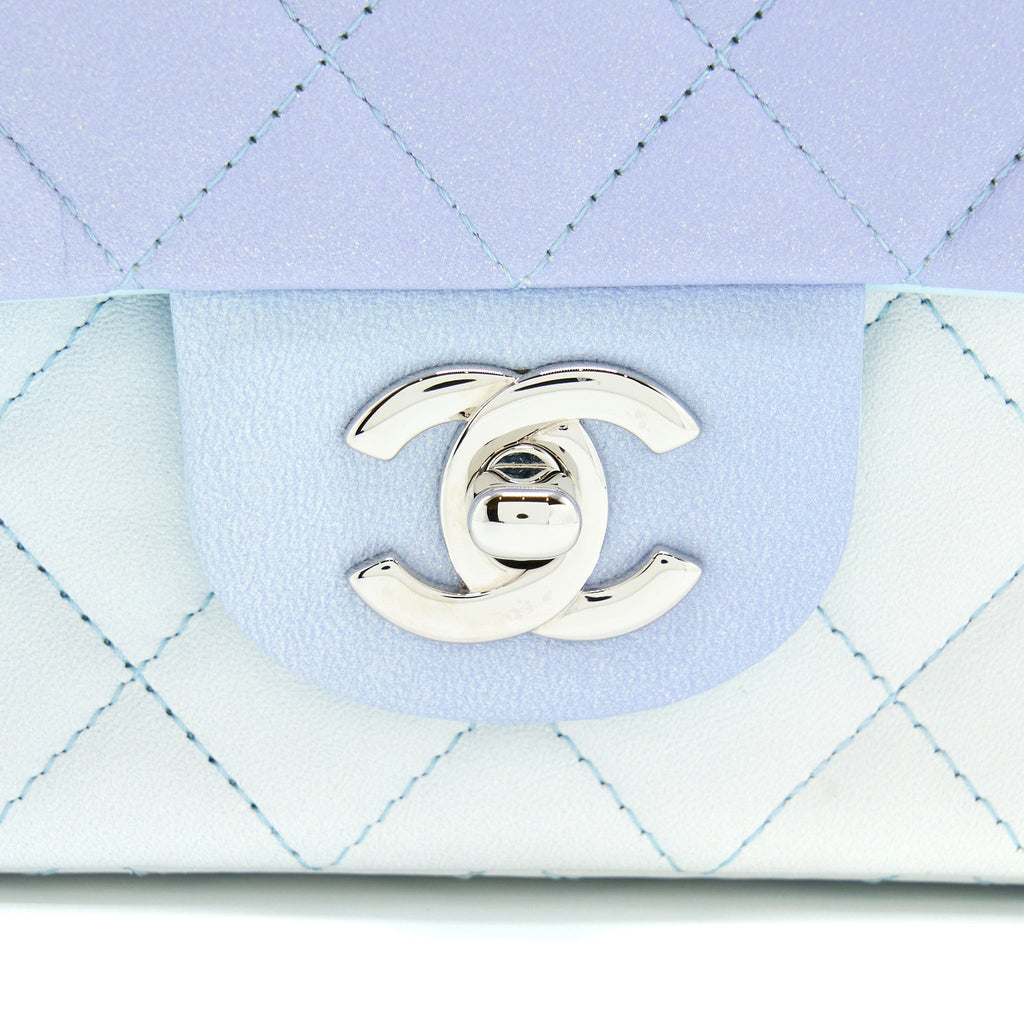 CHANEL 21K MINI RECTANGULAR FLAP BAG LAMBSKIN MULTICOLOUR OMBRÉ IRIDESCENT SHW (MICROCHIP)