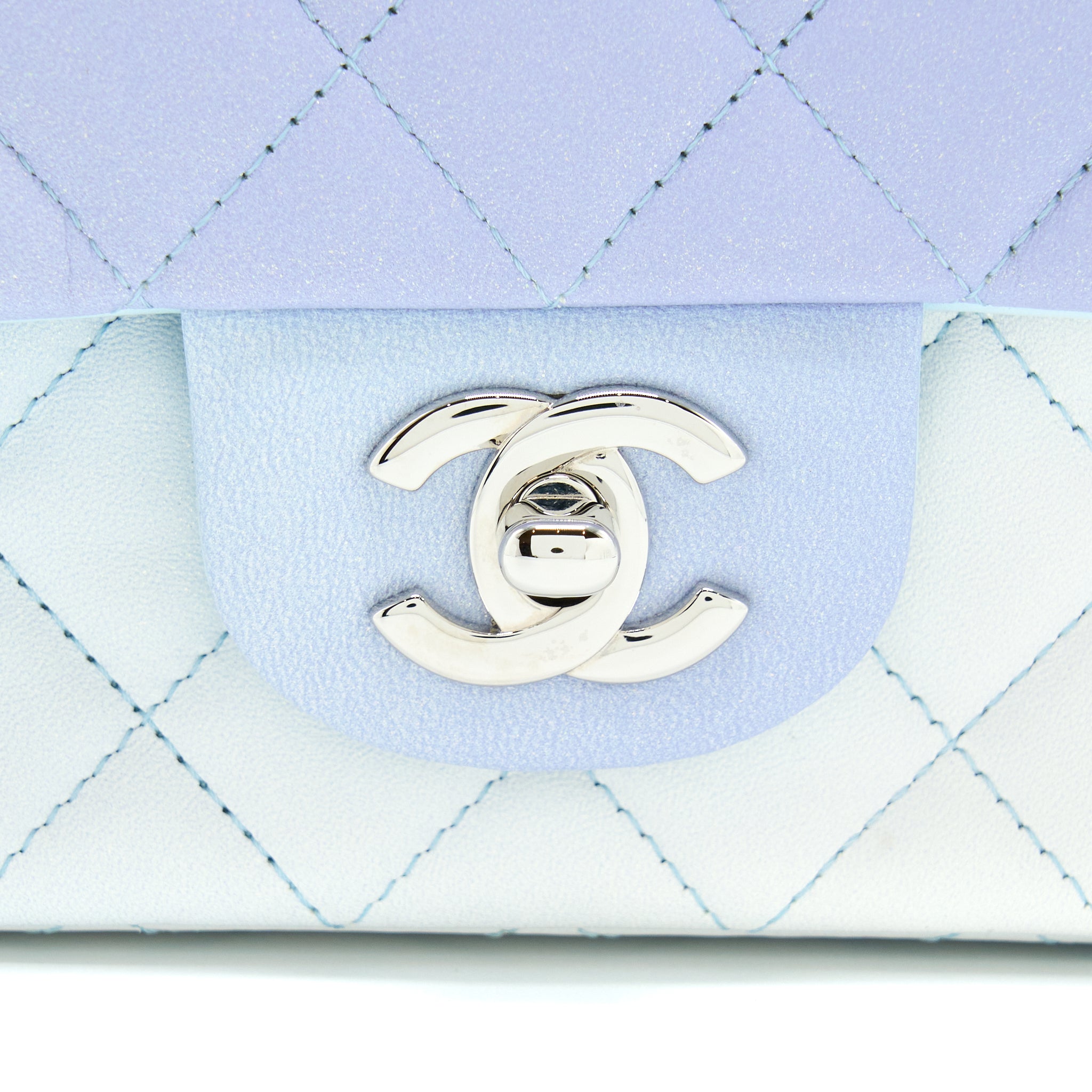 CHANEL 21K MINI RECTANGULAR FLAP BAG LAMBSKIN MULTICOLOUR OMBRÉ IRIDESCENT SHW (MICROCHIP)