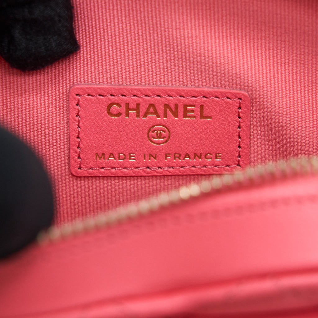 CHANEL 22S SMALL HEART BAG LAMBSKIN PINK LGHW