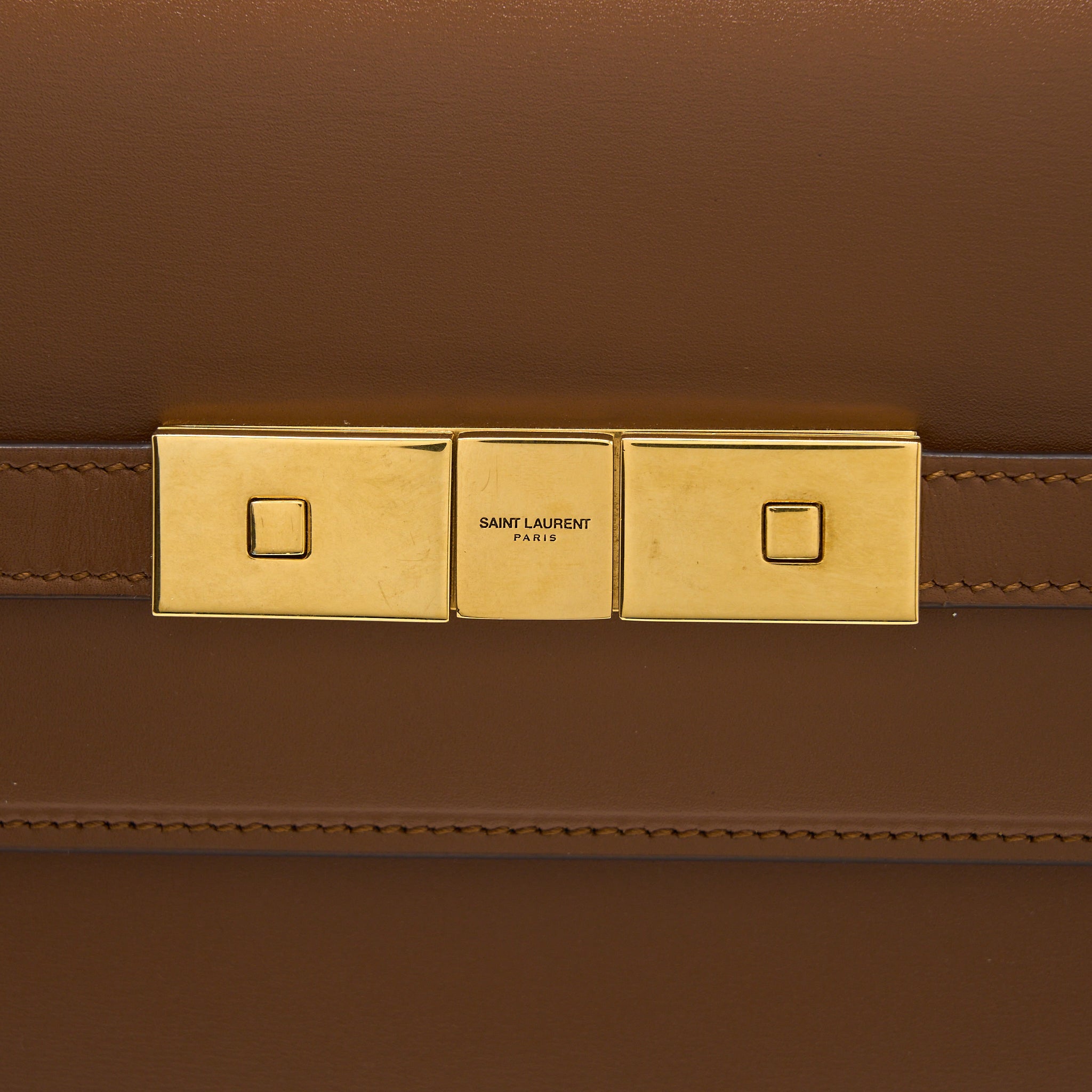 SAINT LAURENT/YSL MANHATTAN SHOULDER BAG BOX BRICK/DARK EBENE GHW