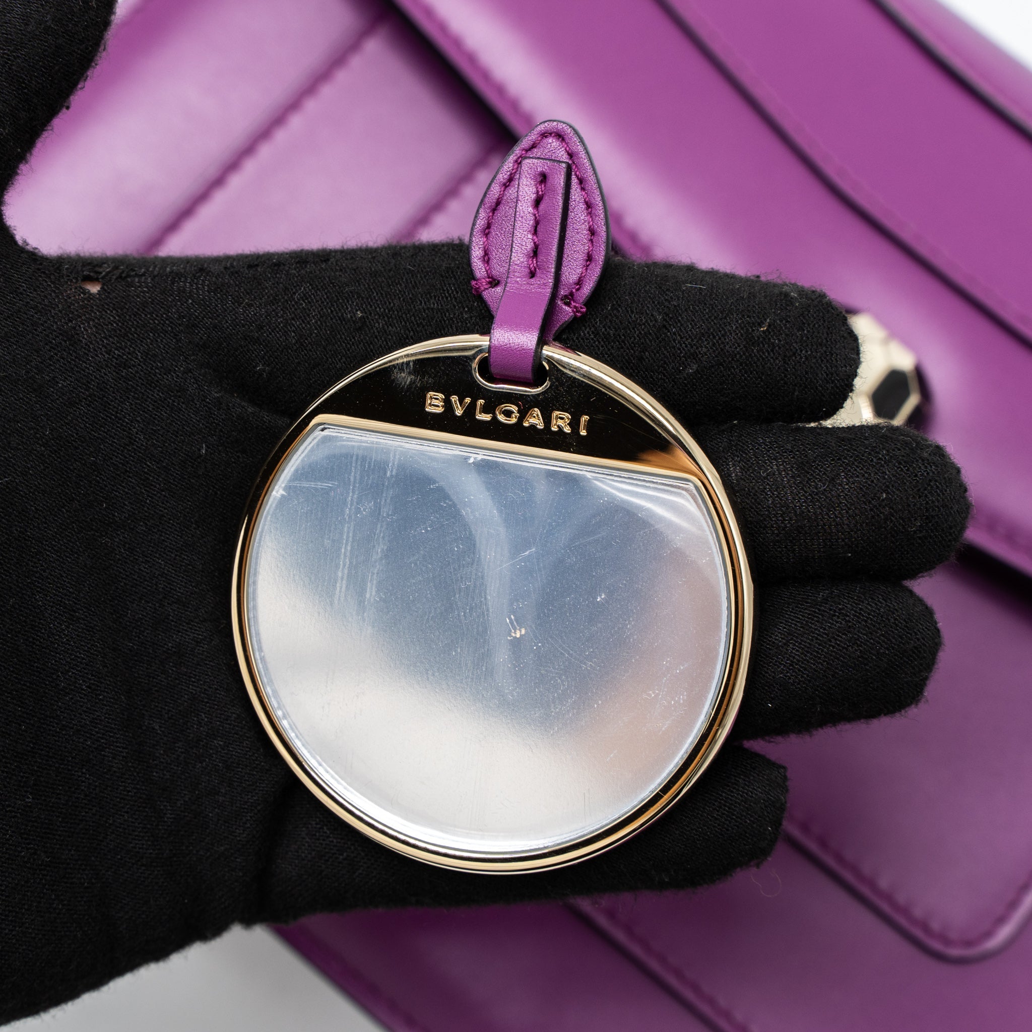 BVLGARI SERPENTI FOREVER SHOULDER BAG CALFSKIN PURPLE LGHW