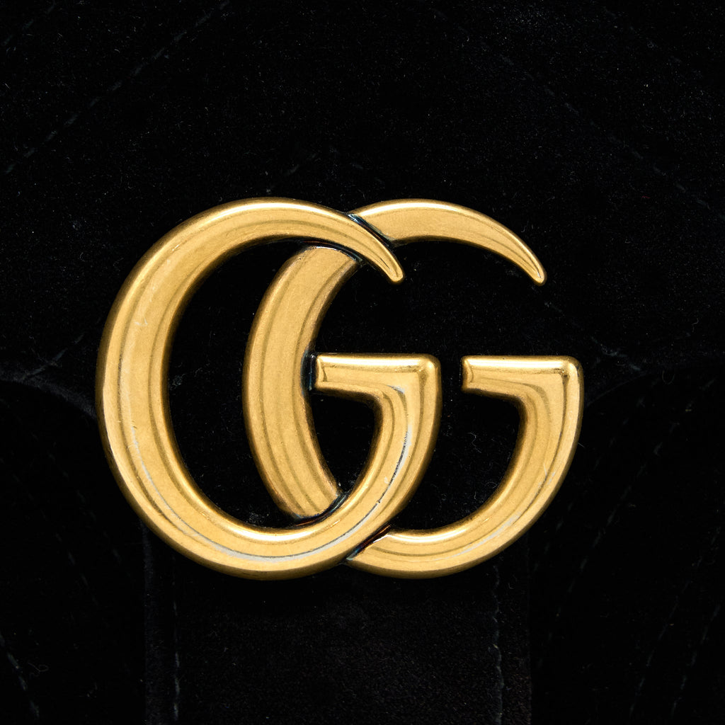 GUCCI MINI MARMONT VELVET BLACK GHW