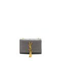 SAINT LAURENT/YSL KATE TASSEL CROC EMBOSSED CALFSKIN GREY GHW
