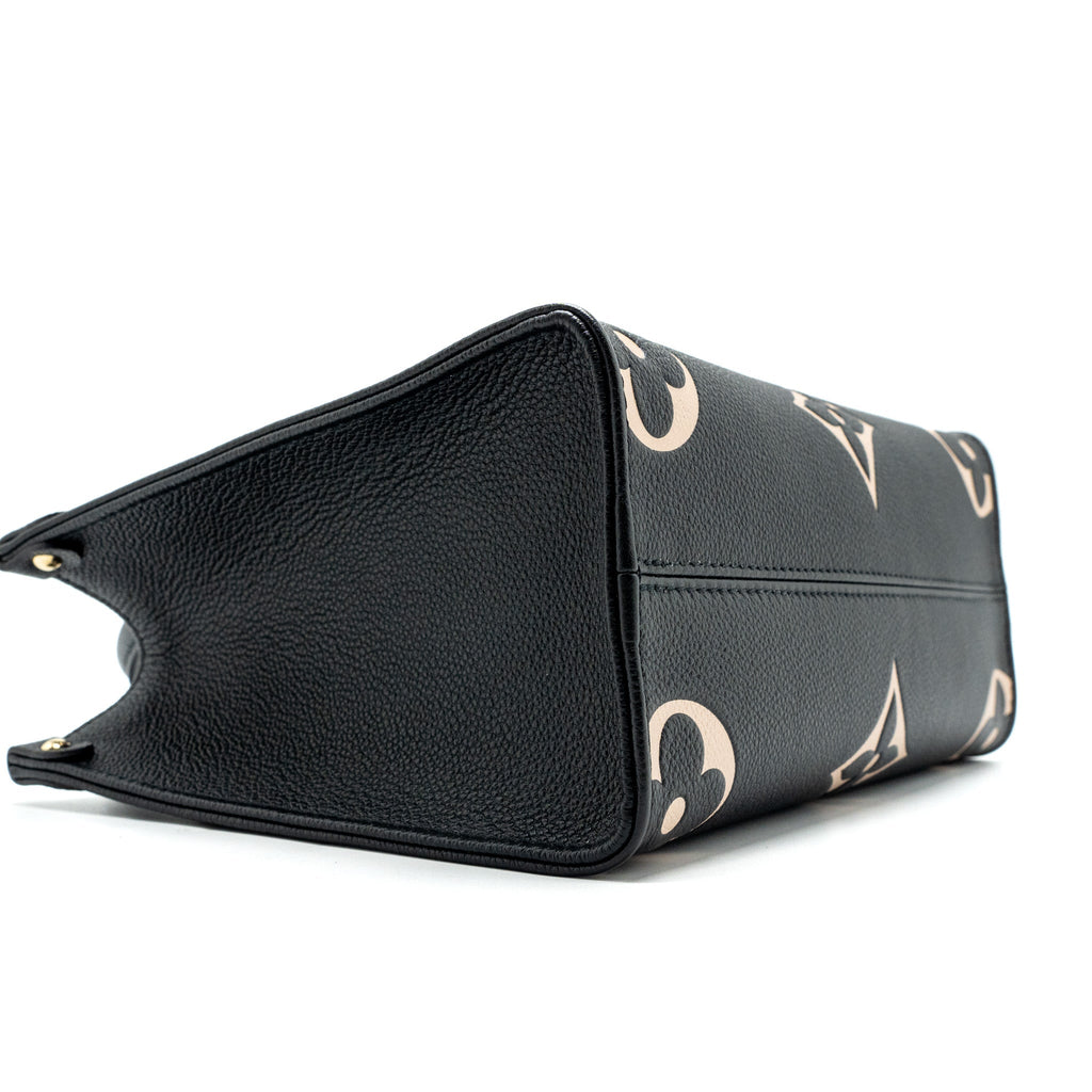 LOUIS VUITTON ONTHEGO PM BICOLOUR MONOGRAM EMPREINTE LEATHER BLACK/BEIGE GHW(NEW VERSION)