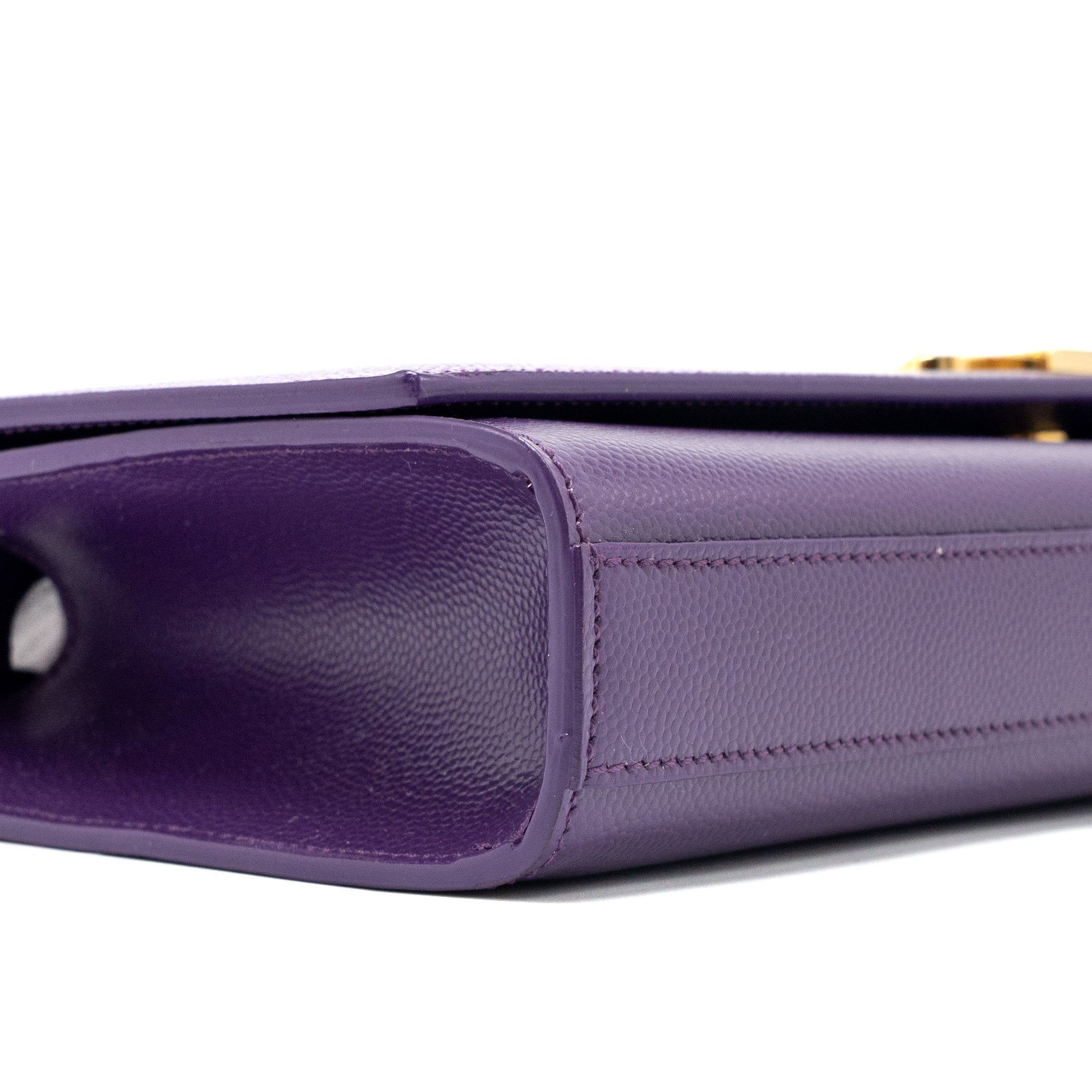 SAINT LAURENT KATE CLUTCH CALFSKIN PURPLE GHW