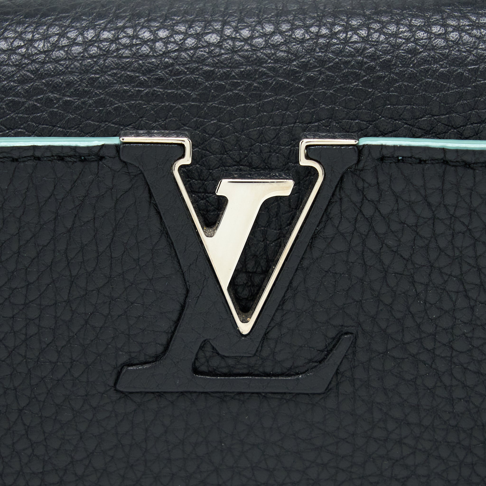LOUIS VUITTON CAPUCINES BB TAURILLON BLACK/ BLUE SHW